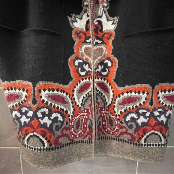 Maxsport Paisley Duster Cardigan Hoodie Size L. NWT - Picture 13 of 16